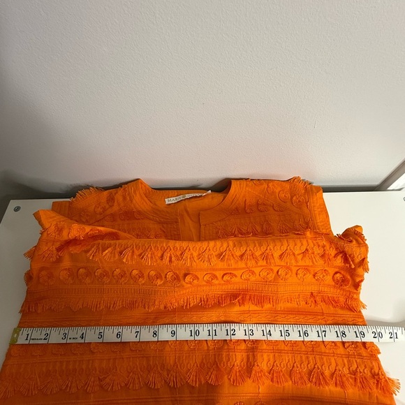 Marie Oliver Herra Fringe Embroidered Mini Dress Orange - XS - Picture 10 of 10